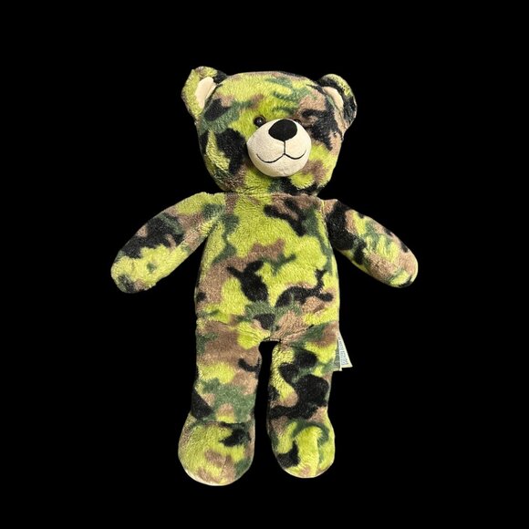 Vintage Build A Bear Workshop Camo Plush Military Army Green Teddy Bear 17” - Picture 5 of 7